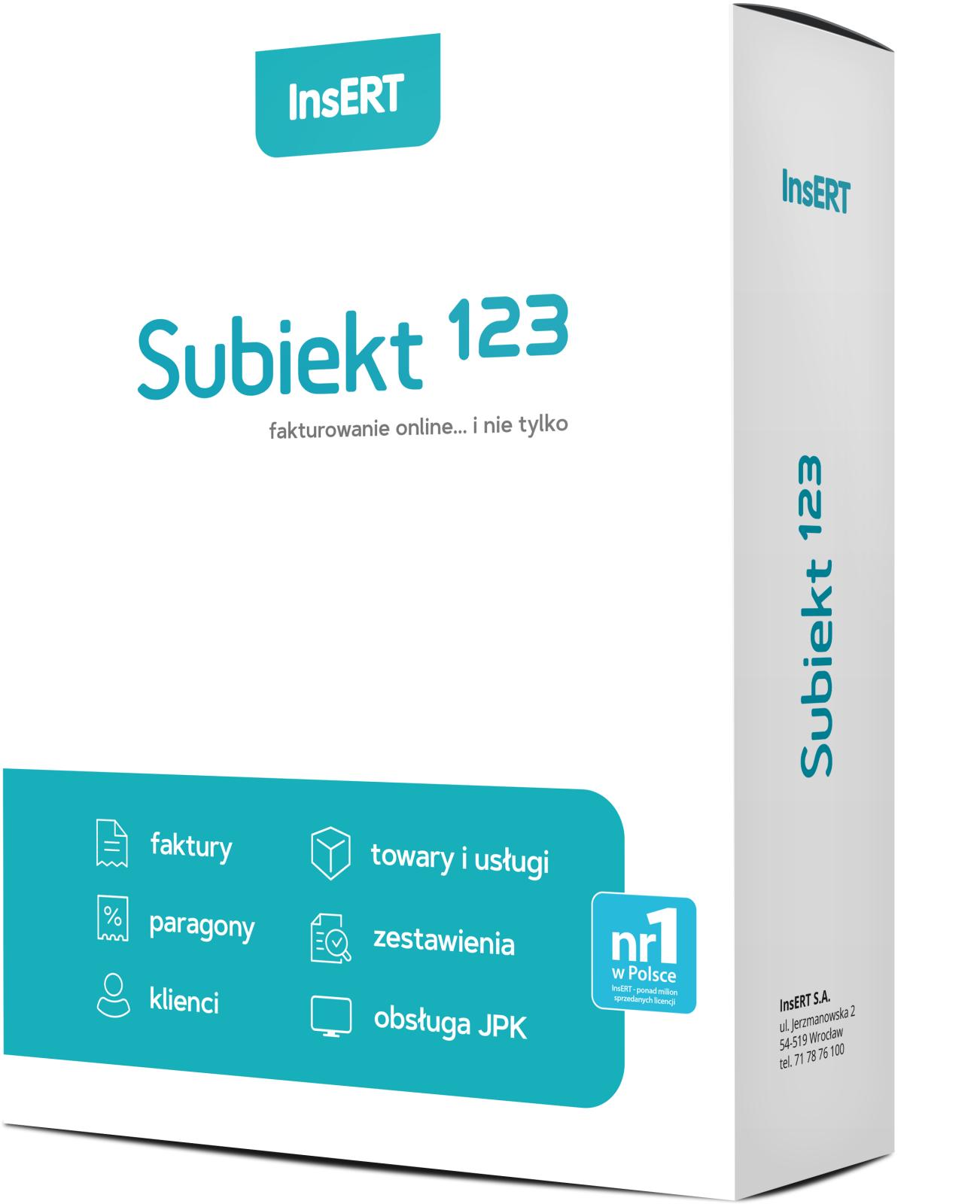 Subiekt 123 pakiet podstawowy 1 rok